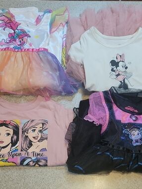 Disney Lot 4 pc Toddler Girl Dresses & Tee Size 2T